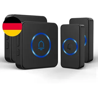 Funkklingel,  Türklingel Funk Set, Kabellose Türklingel 2 Empfänger & 2 Sender 3