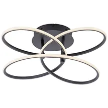 just light. LED Deckenleuchte, schwarz, modernes Design, geschwungene Form, dimmbar