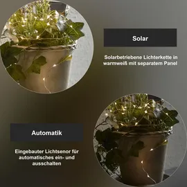 StarTrading STAR Trading Solar Lichterkette Dew Drop 50 LEDs, Batterie)