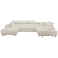 Mirjan24 Wohnlandschaft Ecru, 7-Sitzer, rechts montierbar,Rechteckig, 346x90x203 cm, Wohnzimmer, Sofas & Couches, Wohnlandschaften, Wohnlandschaften in U-Form