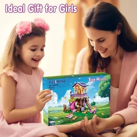 luxuskollektion CUBIMANA Waldhütten-Bausteine Set mit LED-Licht für Kinder