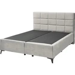 Boxspringbett ED EXCITING DESIGN "Navarra", silber, B:183cm L:210cm, 100% Polyester, Komplettbetten, wahlweise mit Matratze