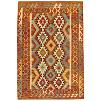 HAMID - Kilim Herat, Teppich Kelim Herat, 100% Handgewebte Wolle, Ethnischer Teppich Baumwollteppich mit Geometrischem Muster für Wohnzimmer, Schlafzimmer, Esszimmer, (190x132cm)