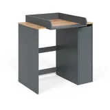 Vichy Wickelaufsatz Victor, Anthrazit/Goldkraft Eiche, 68 x 60 cm 2 Teile mit Wickelauflage