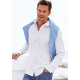 H.I.S. Langarmhemd H.I.S, Herren, Gr. L (41/42), N-Gr, weiß, Web, Obermaterial: 100% Baumwolle, unifarben, regular fit, Rundhals, Manschette, Hemden, mit Kentkragen, Oxford-Qualität aus reiner Baumwolle