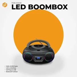 Denver TDB-212GR DAB+ DAB, FM, AUX, USB, Bluetooth, CD, Schwarz, Grau