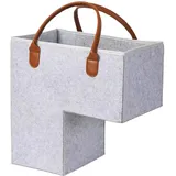 Treppenkorb L-förmiger Treppenkorb-organizer Treppenkorb Stufenkorb filz 41 x 26 x 41 cm Treppenkorb mit henkel Treppen-Aufbewahrungskorb für Aufbewahrung, Organizer, Heimdekoration (grau)