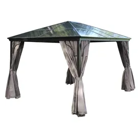 Jet-Line Gartenpavillon 3 x 4,2 m Anthrazit-Braun