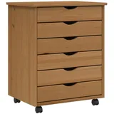 vidaXL Rollschrank mit Schubladen MOSS Honigbraun Massivholz Kiefer Modell 4