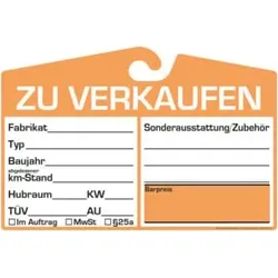 Eichner Spiegelanhänger Preisschild Analog orange