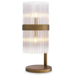 Casa Padrino Luxus Tischleuchte Antik Messingfarben 28 x 23,5 x H. 60,5 cm - Elegante Schreibtschleuchte im Retro Stil - Luxus Kollektion