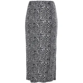 VIVANCE Midirock Damen Animalprint Schwarz/Weiß 38