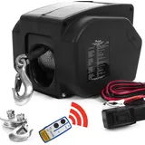 Rotfuchs Elektrische Seilwinde 12v für Bootstrailer mit Funkfernbedienung – 4990 Kg Zugkraft, Bootswinde elektrisch, Winde Seilzug Stahlseil
