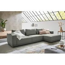 Musterring Ecksofa MUSTERRING "JustB PM200, mit Holzrahmen in schwarz", grau (turtle), B:316cm H:78cm T:166cm, 94% Polyester, 6% Nylon, Sofas, Ecksofa, Anreihsofa links & Longchair rechts, mit Armlehnen, inkl. Rückenkissen