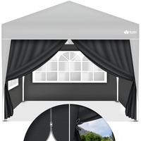 tillvex® 4X Seitenwand für Pavillon 3x3m | Faltpavillon Seitenteile wasserabweisend | Seitenfenster & Reißverschluss | Seitenwände für Gartenzelt Partyzelt