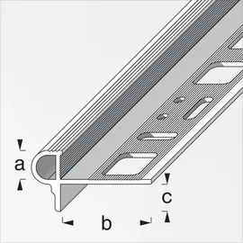Alfer Treppenkantenprofil 2.5 m, 10 x 24.5 x 7.5 mm Alu eloxiert silber