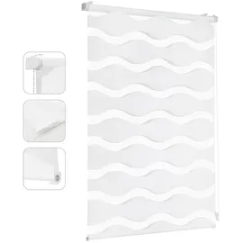 Sekey Doppelrollo Wellen 75 x 130 cm weiß