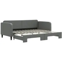 VidaXL Tagesbett Ausziehbar Dunkelgrau 90x200 cm Stoff