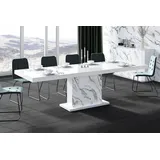 Design Esstisch Tisch HME-111 Hochglanz ausziehbar 160 bis 256 cm - Weiß