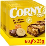 CORNY Müsliriegel | Corny Schoko-Banane | Mit Schokolade und Banane | Multipack 60x25g