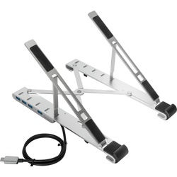 Targus Portable Stand+USB-A Hub Silver, Notebook Ständer, Silber