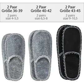 Onvaya ONVAYA® ABS Gästepantoffel | Eule | schwarz | 6er Set | Antirutsch Sohle | Hausschuhe | Filzpantoffel | 36-45 | verschiedene Farben | - Schwarz