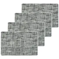 Hti-Living Platzset 4er Set Schwarz Kunststoff