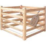 Gartenwelt Riegelsberger Moderner Komposter Single ca. 120x120 cm Höhe 80 cm aus Lärchenholz Massivholz Steckkomposter Kompostsilo Holzkomposter Stecksystem