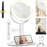 Kosmetikspiegel Mit Beleuchtung, Vergrößerungsspiegel Mit Licht 20Fach, Kosmetik