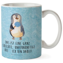 Mr. & Mrs. Panda Kinderbecher Pinguin Lolli – Eisblau – Geschenk, Kunststoff Tasse, Kaffeetasse, Ga, Kunststoff blau