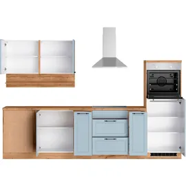 kochstation Winkelküche KS-Lana L-Form 240 cm blau