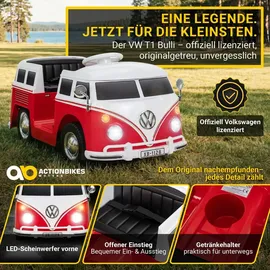 ACTIONBIKES MOTORS VW T1 Camper Bus Kinder Elektroauto Rot