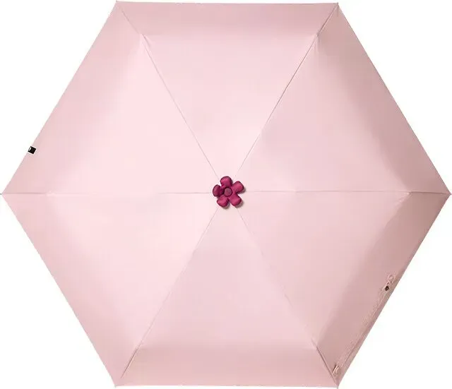 Beneunder BM528, fünffacher Schutzschirm mit schwarzer Beschichtung, winddicht und wasserdicht für draußen, pink