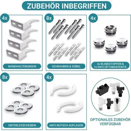 VILSTEIN Designheizkörper 1600 x 480 mm 1640 W weiß Mittelventil