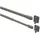 Interdeco Vitragestange Geno, ausziehbar, Fensterflügel-Montage, Metall, Silbergrau, 2 Stk / Packung, 10/8 grau|silberfarben 30 cm - 50 cm