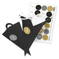 itenga Adventskalender Geschenktüte Griff 14cm Schiefer Zahlensticker Schlicht