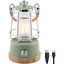 Campinglampe Kiruna - LED Lampe - Retro Outdoor Campinglampe mit Powerbank GRÜN No Size
