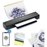 LIUMATE H1 Tattoo Drucker Bluetooth Tattoo Stencil Printer mit 10pcs Transferpapier, Stencil Drucker Tattoo Printer Thermodrucker Kompatibel mit Smartphone PC Tablet
