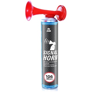 1x AAB Signal Horn, 106 dB(A) Bis Zu 320 Kurze Pieptöne Mit Nicht Brennbarem Gas, Tröten Fussball Fanartikel, Laut Air Horn, Druckluftfanfare, Tröte, Gashupe, Yacht, Auto, Drucklufttröte, Gashupen