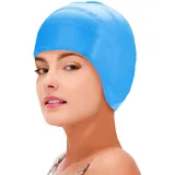 Moxeupon Badekappe für Erwachsene | Weiche Silikon-Badekappen,wasserdichte, Dehnbare, weiche Badekappen für langes Haar, hält das Haar trocken