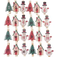 VBS Adventszahlen TAMMO 1-24 mit Holz-Klammern 3,5 – 4 cm Adventskalender Advent