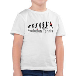 Shirtracer T-Shirt Tennis Evolution - Evolution Kind - Jungen Kinder T-Shirt weiß 104 (3/4 Jahre)