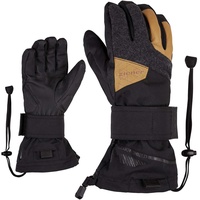 Ziener Maximus AS Snowboard-Handschuhe/Wintersport | Wasserdicht, Atmungsaktiv, Protektor Innenseite und Oberhand, Black/tan, 11,