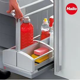 HAILO Utensilienkorb Ausziehbar Alu 39,5 x 39,5 x 20 cm grau