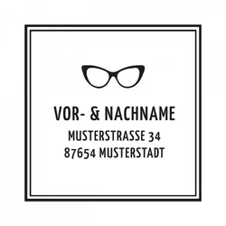 Monogrammstempel - Retro Brille - Trodat 4924