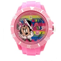 Disney Quarzuhr Junior Kinderuhr Pink Minnie Mouse Maus Silikon Armbanduhr, (1-tlg)