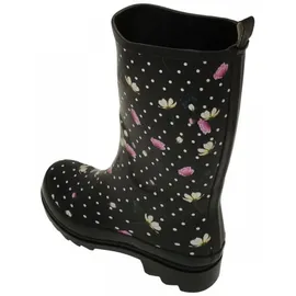Beck Damen Blumenregen Gummistiefel Schwarz, 38 EU
