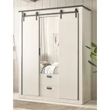 furn.design Kleiderschrank 3-türig 162 x 209 cm Pinie weiß anthrazit