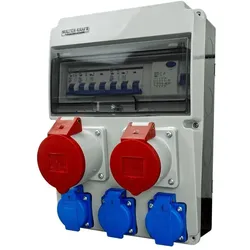 Baustromverteiler 32A 16A 3x230V LS-Schalter und FI-Schalter Stromverteiler Steckdosen Bals 4328