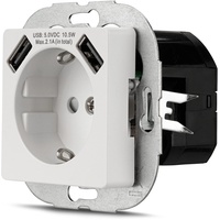 REV Ritter REV 0240130106 Unterputz-Steckdose erhöhter Berührungsschutz, mit USB IP20 Weiß